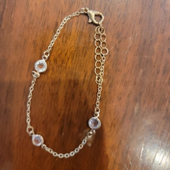 Bezel Set CZ in Gold Chain Bracelet - Picture 6 of 6